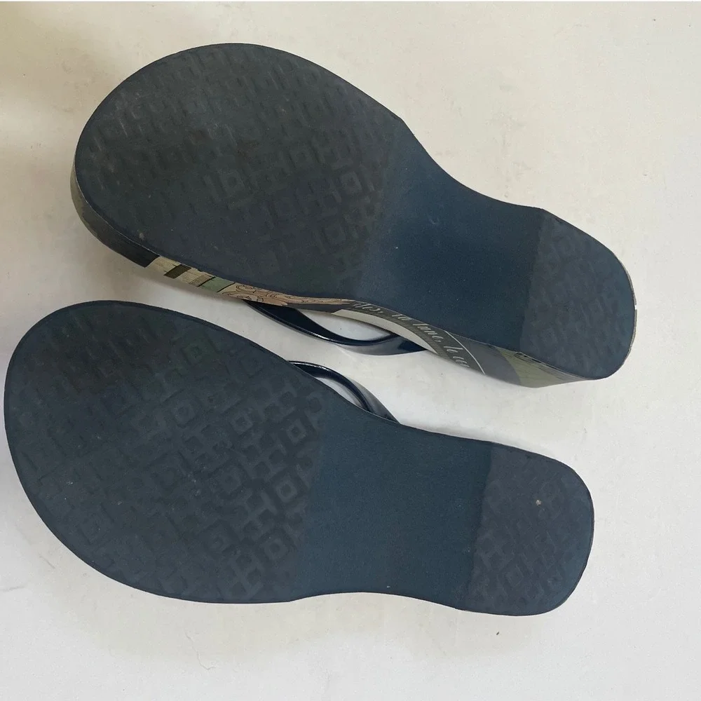 TORY BURCH GEOMETRIC CONSTELLATION WEDGE FLIP FLOPS